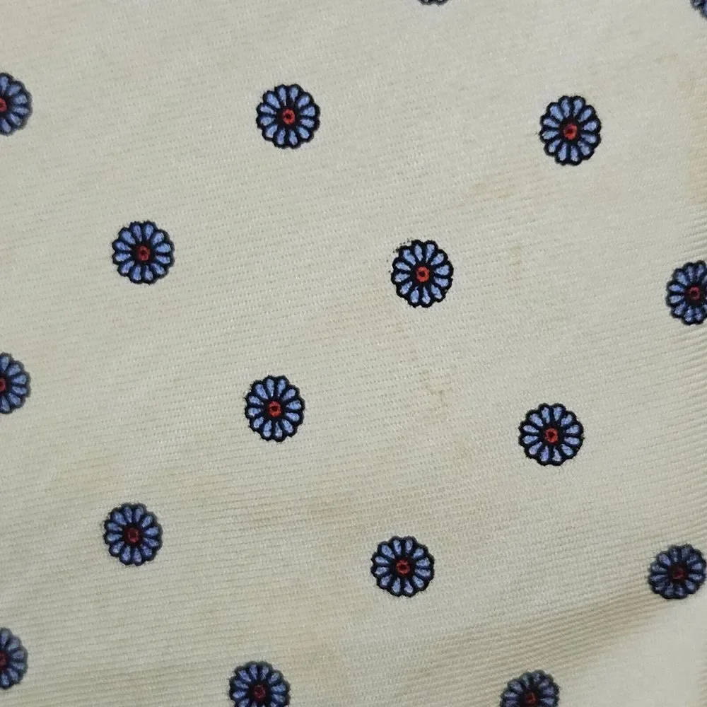 Brooks‎ Brothers Brooksgate Silk Neck Tie Yellow With Flowers 57x3 SPOTS Preppy